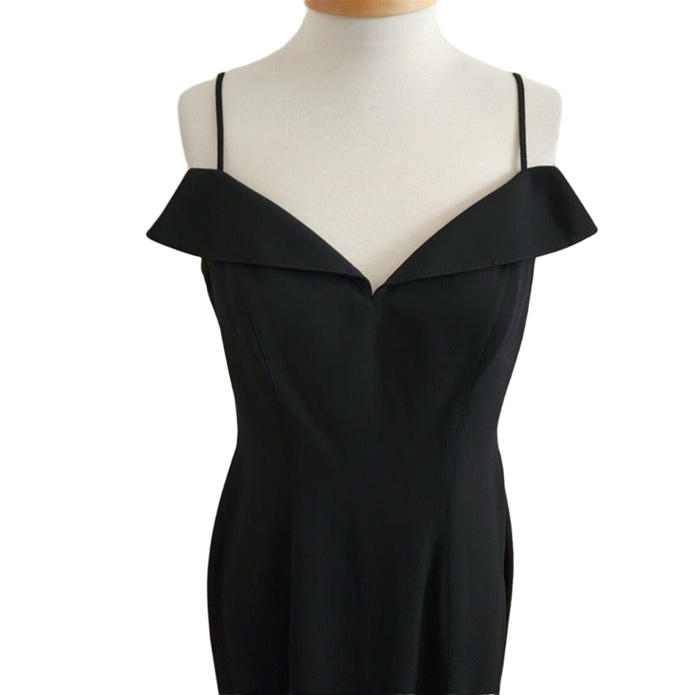 Vintage Thierry Mugler Paris Black Sweetheart Bodycon – Sculptural Couture – M - Picture 3 of 12
